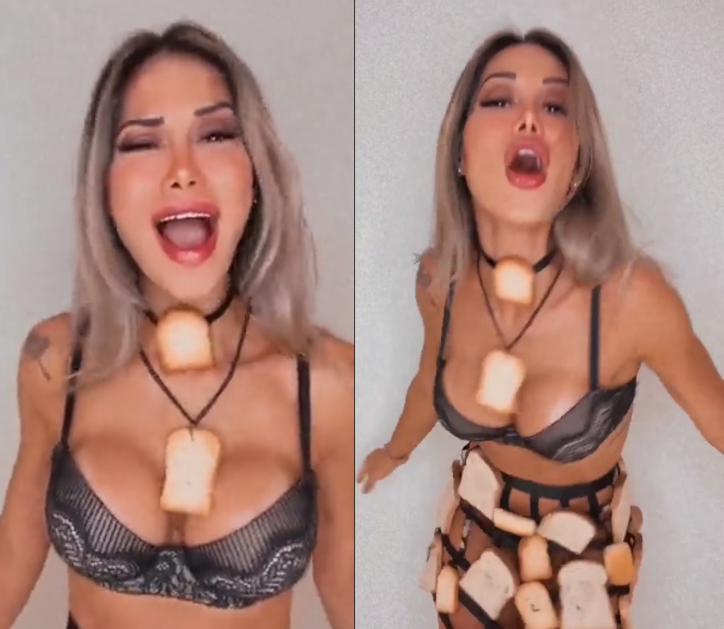 Maíra Cardi dança com lingerie de pães para homenagear Arthur e internautas não perdoam