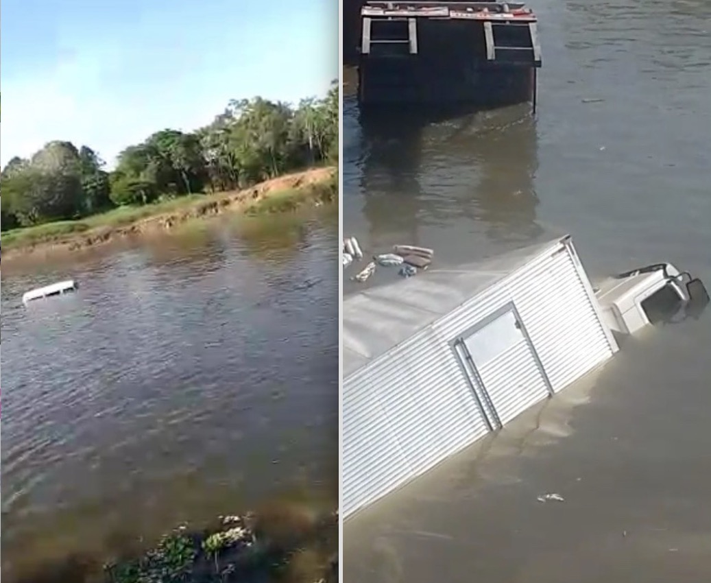 Bombeiros confirmam corpos presos em veículos submersos em rio após ponte desabar no Amazonas