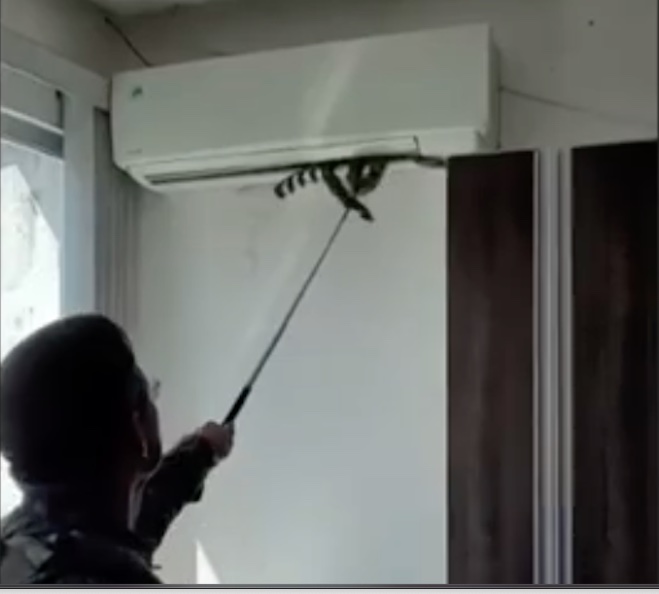 Moradores se assustam com jiboia dentro de ar-condicionado em Manaus