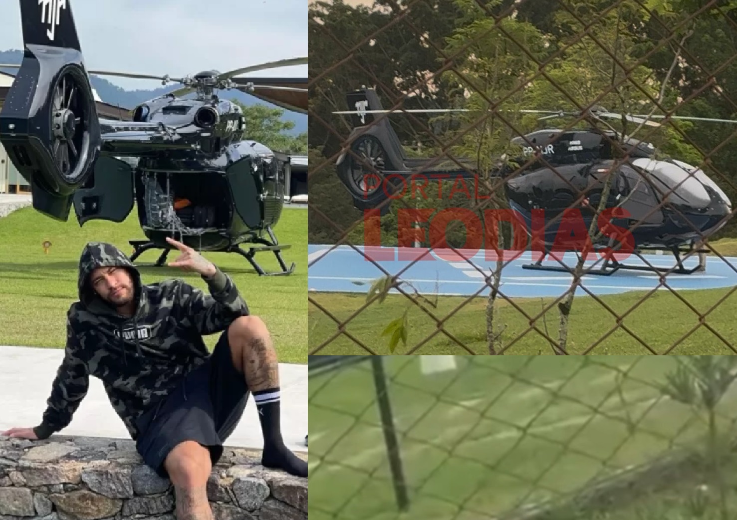 Helicóptero de Neymar é visto em chácara para festa privada com mulheres; equipe se pronuncia