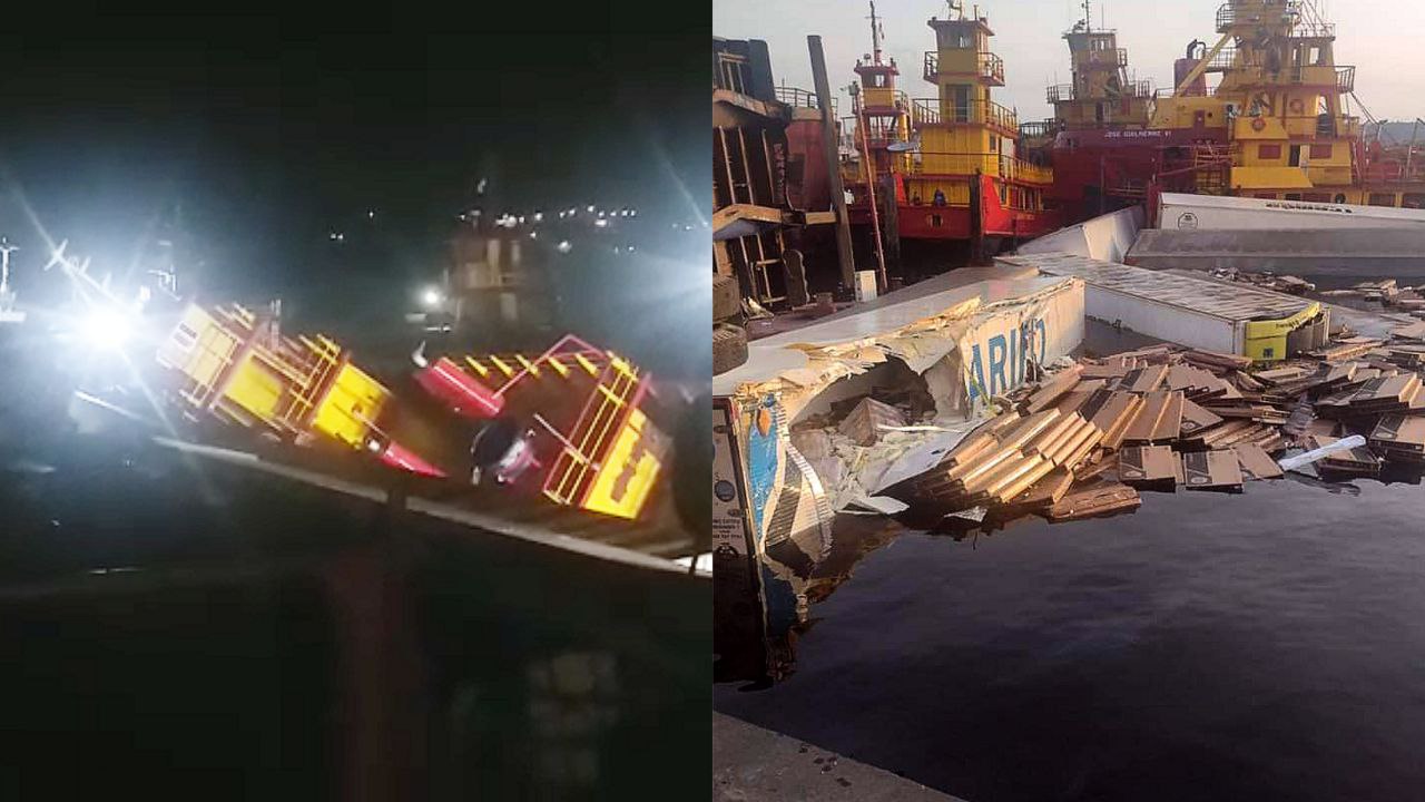 Vídeos: Embarcações e carretas cheias de mercadoria afundam em Porto de Manaus