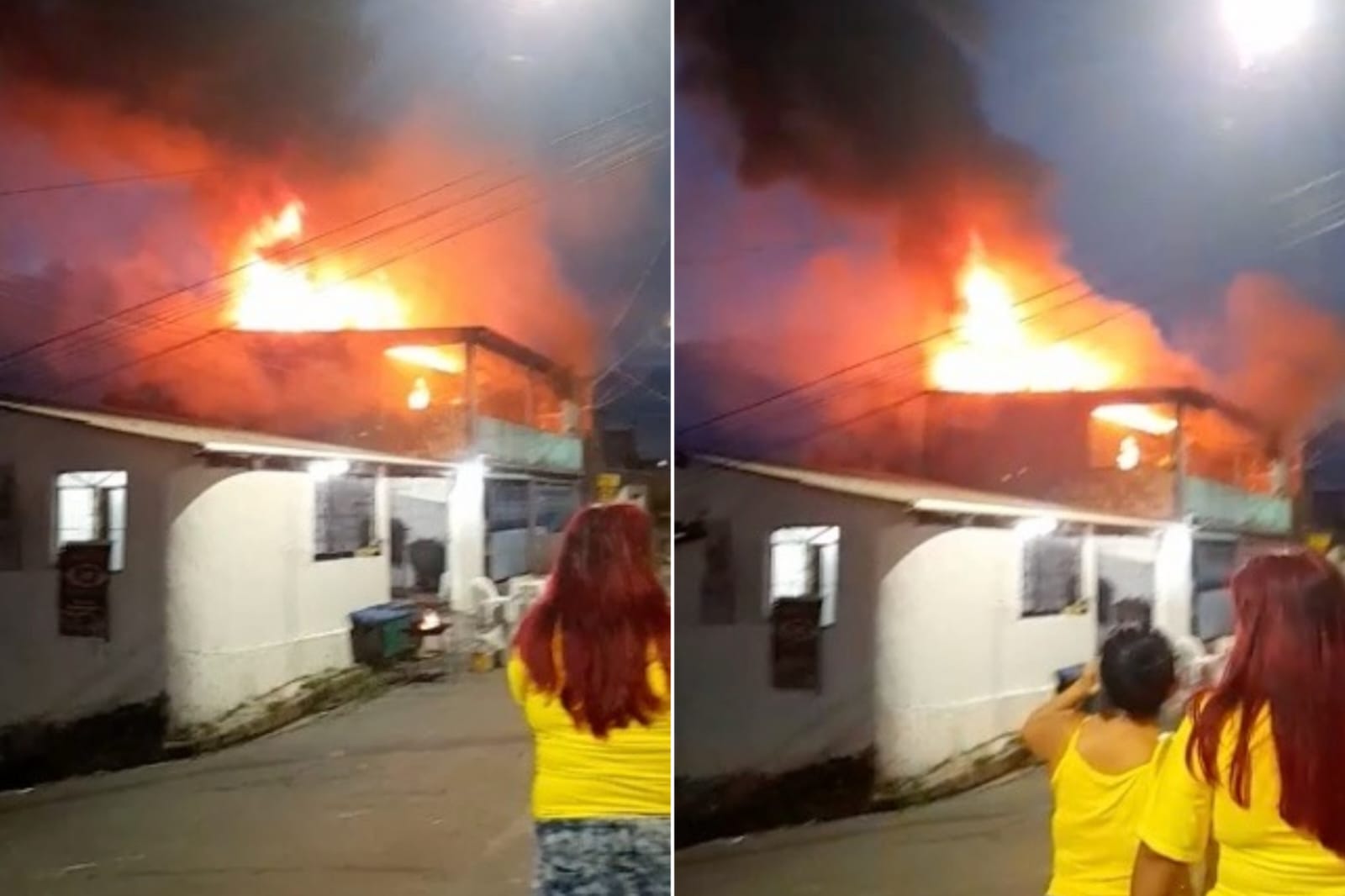 Incêndio atinge casa e moradores que assistiam jogo ficam desesperados em Manaus; vídeo