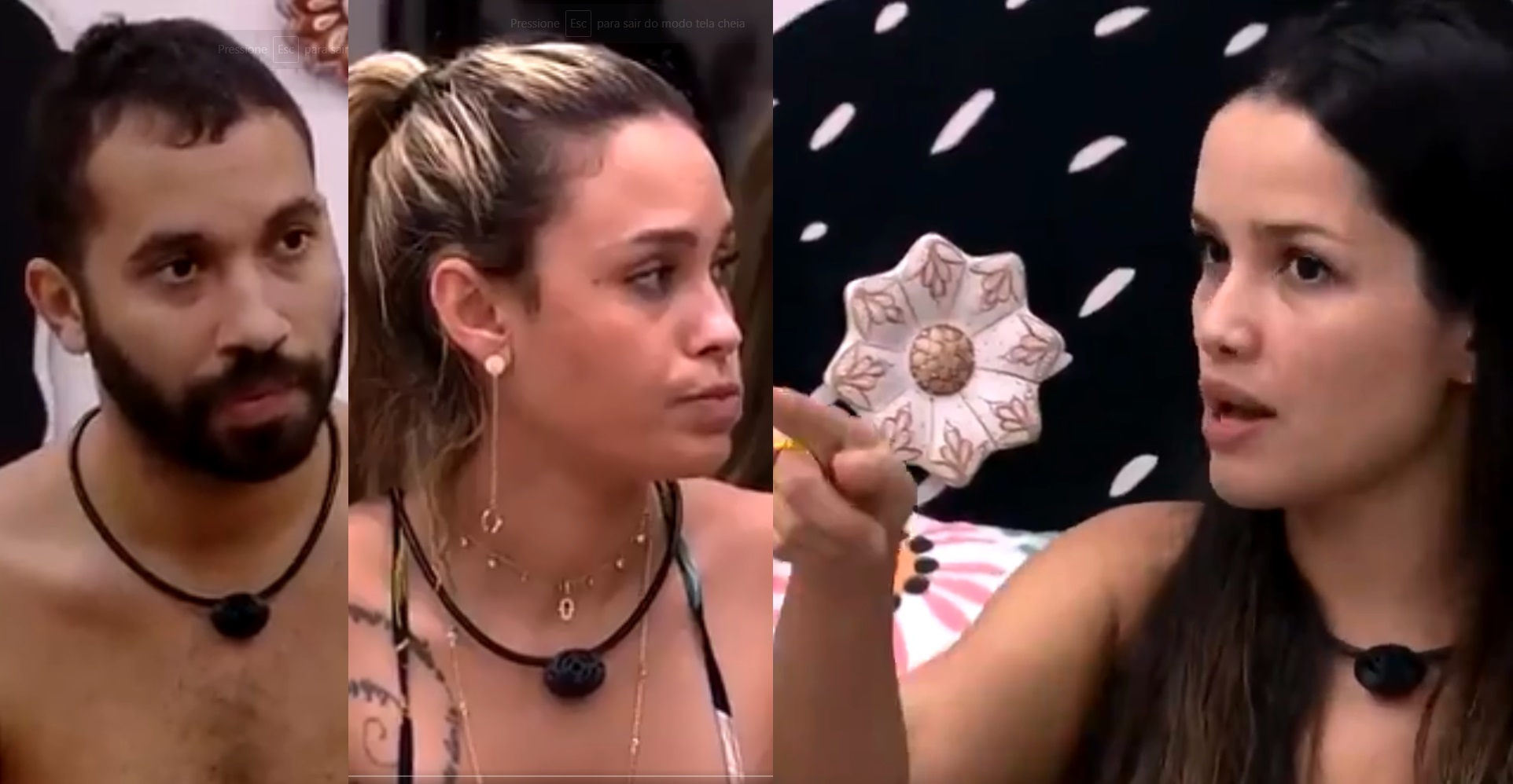 Juliette e Gilberto discutem: ‘tá jogando na minha cara e vou jogar na sua'