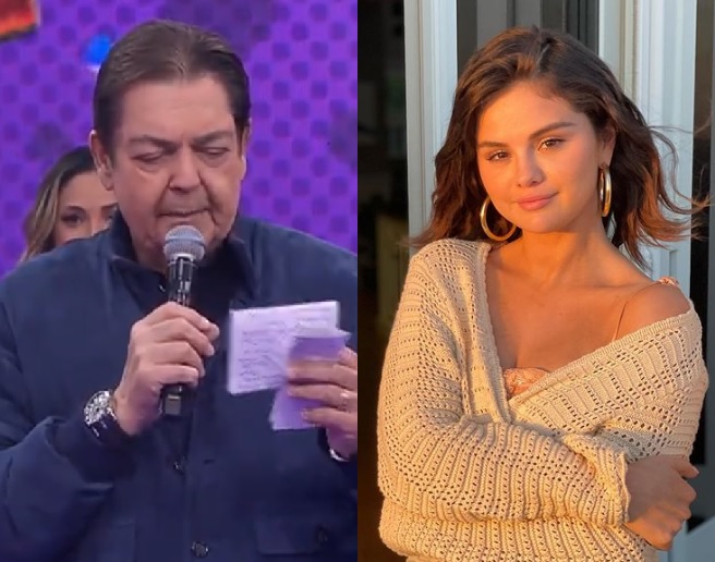 Faustão cai em pegadinha e manda beijo de aniversário para Selena Gomez na Band