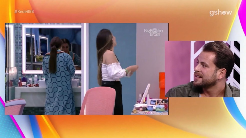 Gustavo reage ao assistir Laís combinando 'beijo estratégico' para escapar do paredão