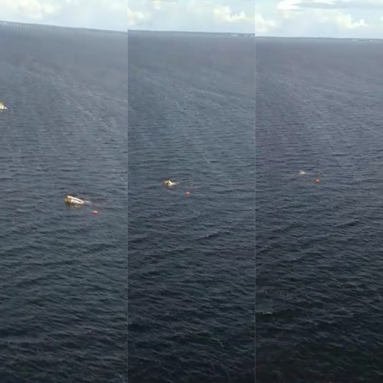 Novas imagens mostram naufrágio de lancha na Ponta Negra