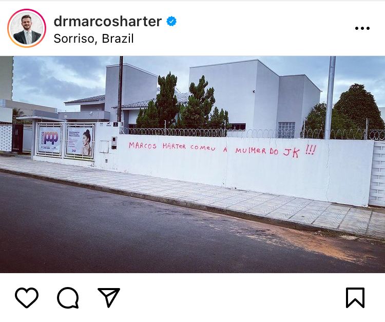 Ex-BBB Marcos Harter tem clínica pichada: ‘comeu a mulher do JK’