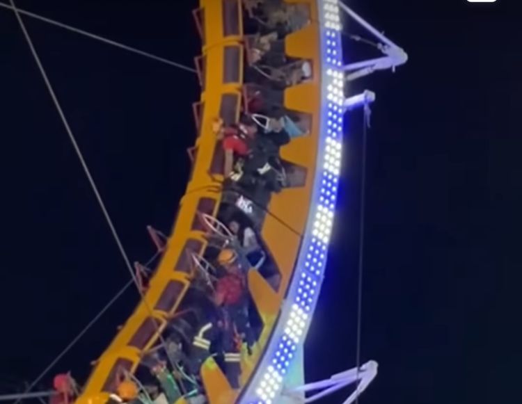 Brinquedo trava 'no ar' no Mirage Park e visitantes acabam resgatados por Bombeiros