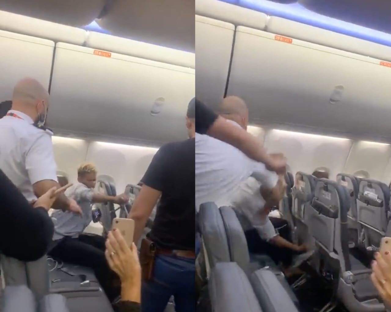 Passageiro descontrolado quebra poltronas de avião e acaba preso pela PF; vídeo