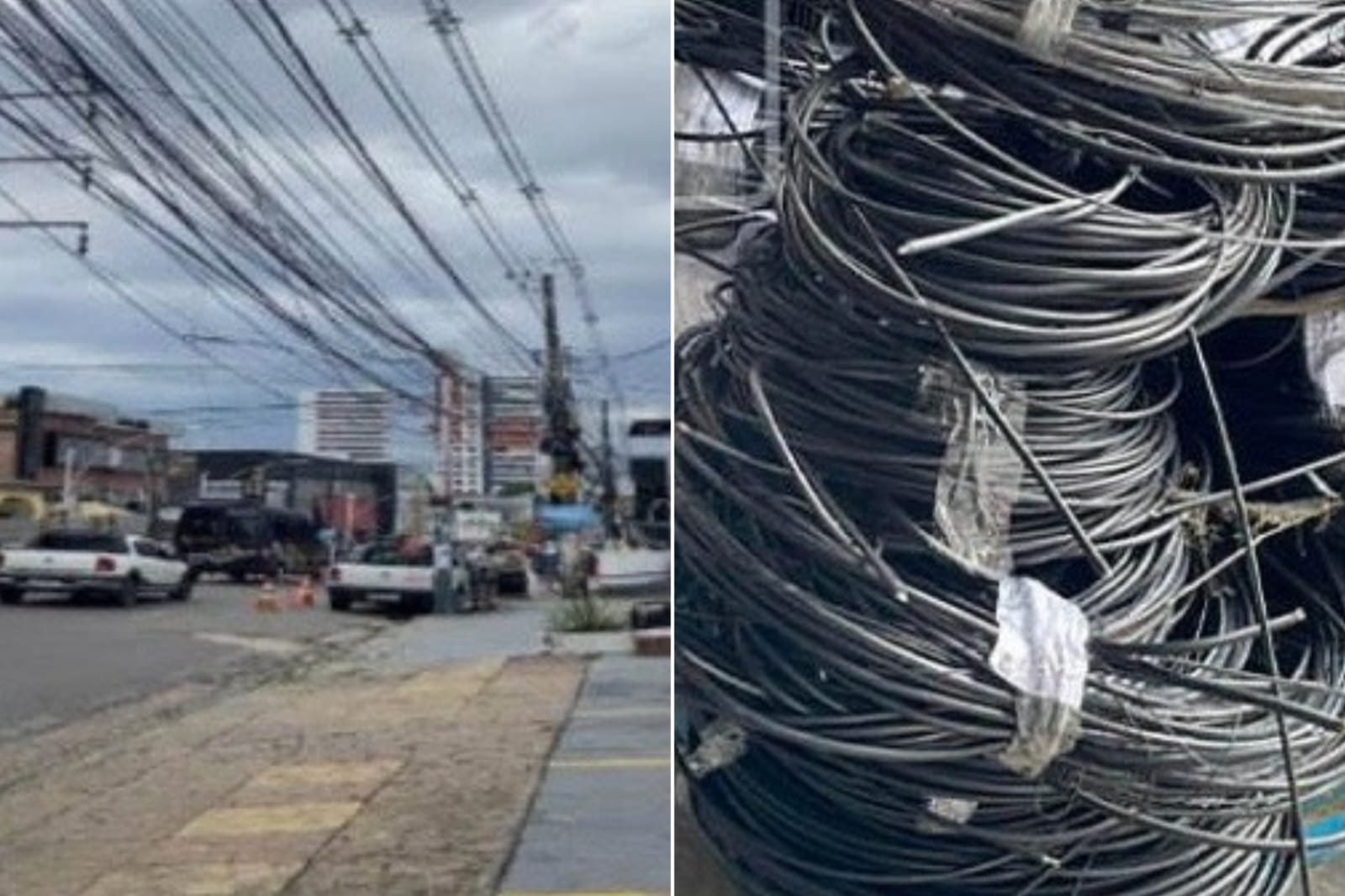 Meia tonelada de fios e equipamentos em desuso são retirados em Manaus 