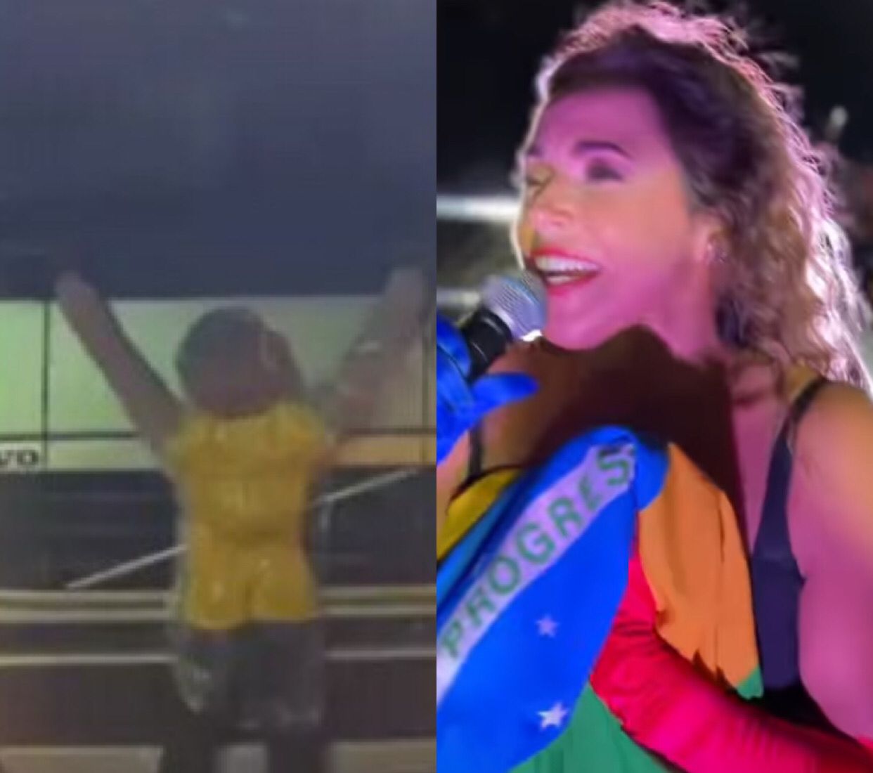 Daniela Mercury reproduz meme de 'bolsonarista pendurado' em trio elétrico e zoa