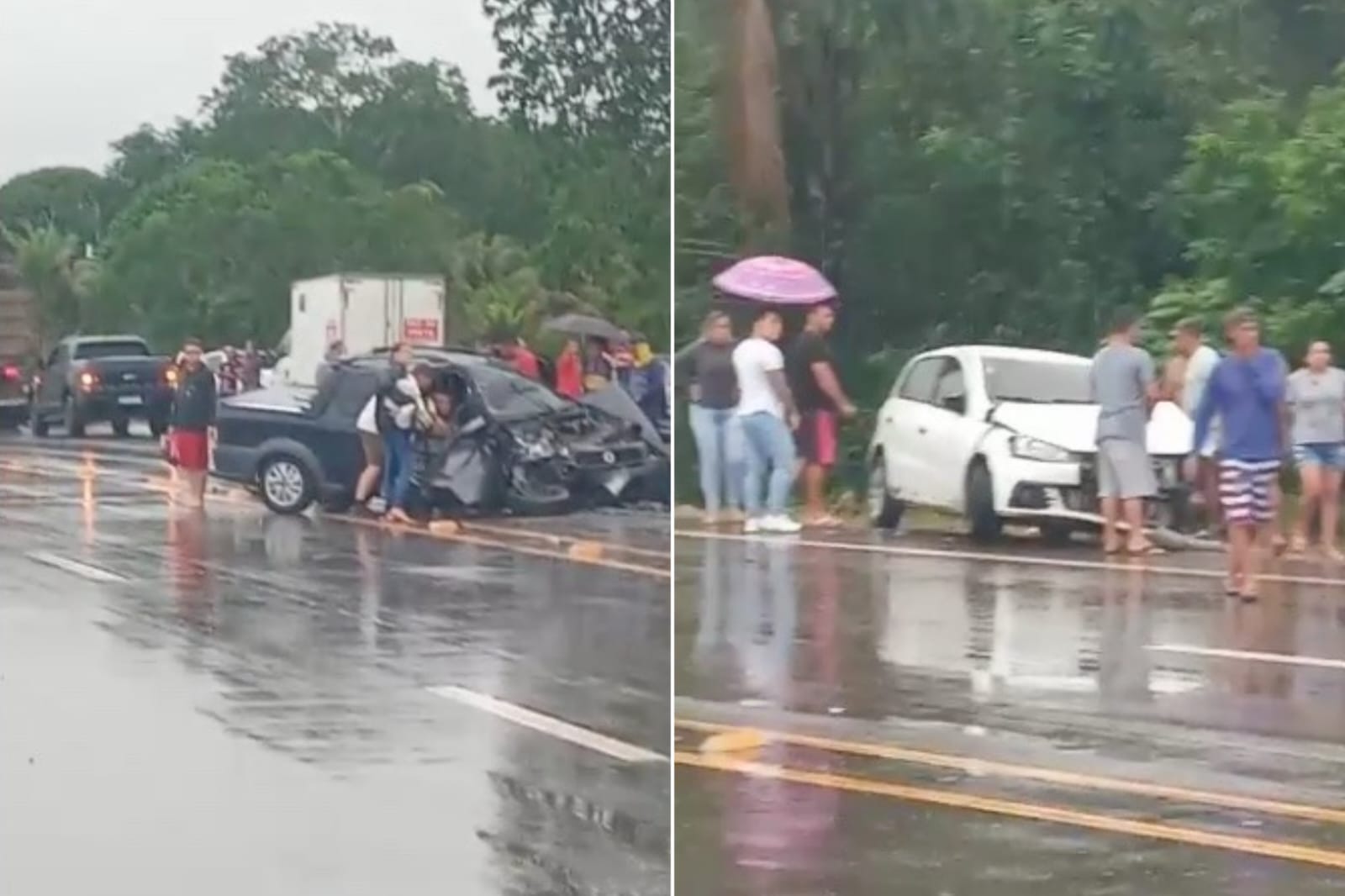 Carros batem de frente e deixam morto e 6 feridos em acidente na AM-070; vídeo