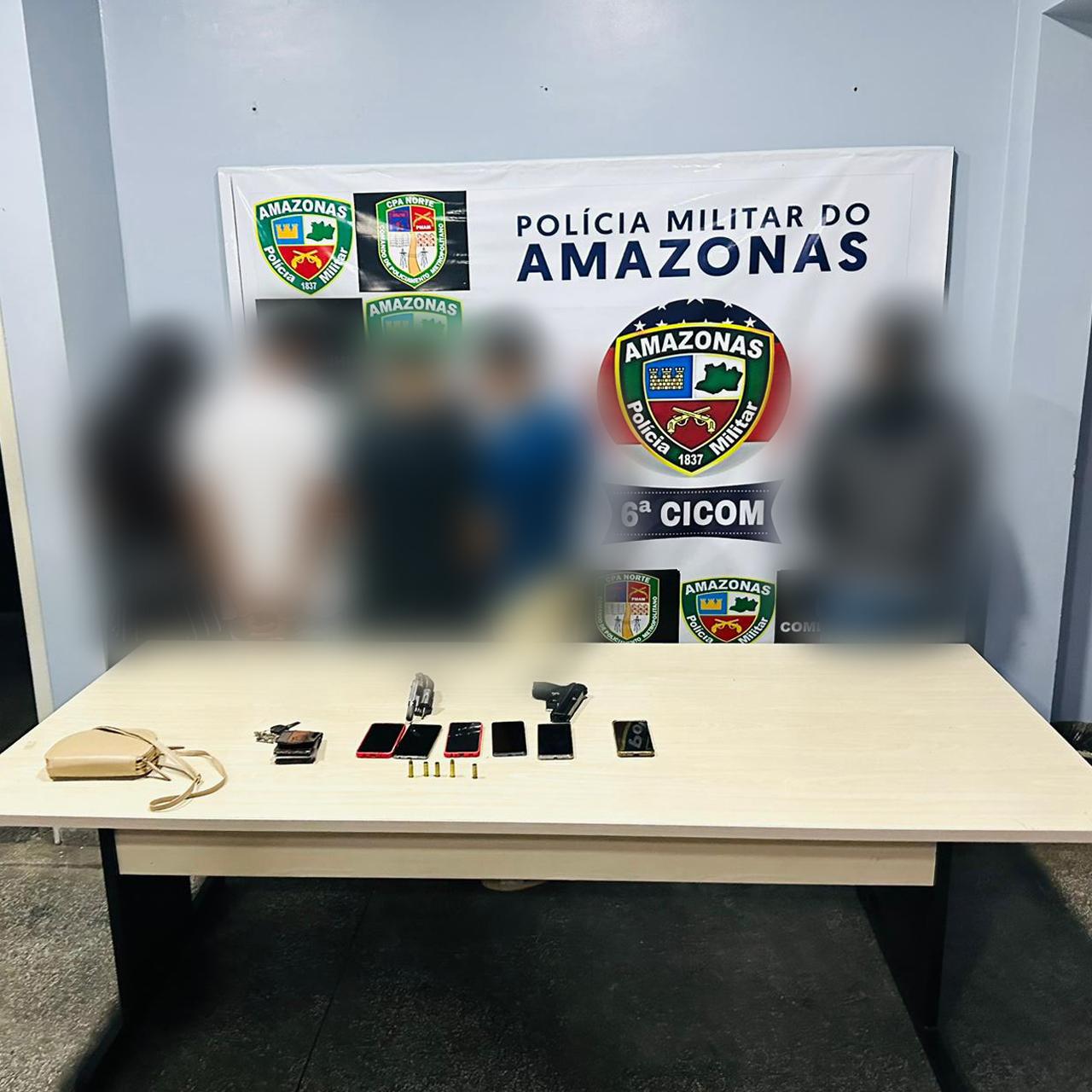 Grupo é preso com carro roubado após fazer arrastões em Manaus