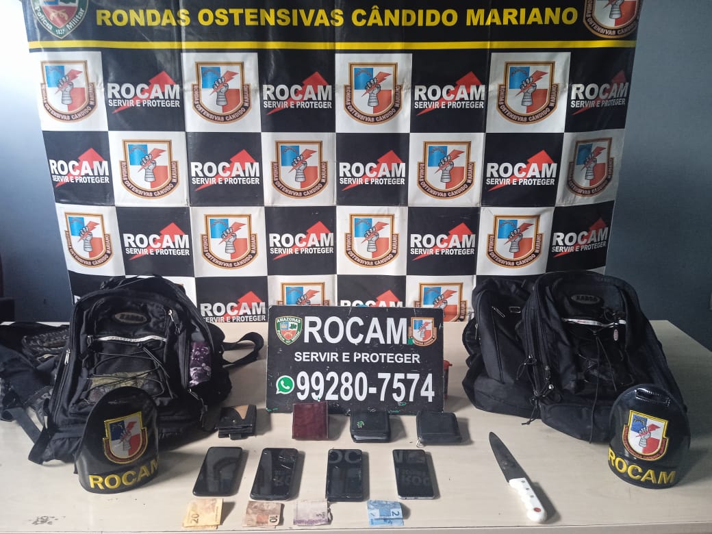 Assaltantes abandonam ‘carga’ roubada do ônibus 640 ao fugirem de PMs da Rocam em Manaus