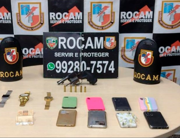 Suspeito de assalto erra tiro e acerta a si mesmo durante abordagem policial em Manaus