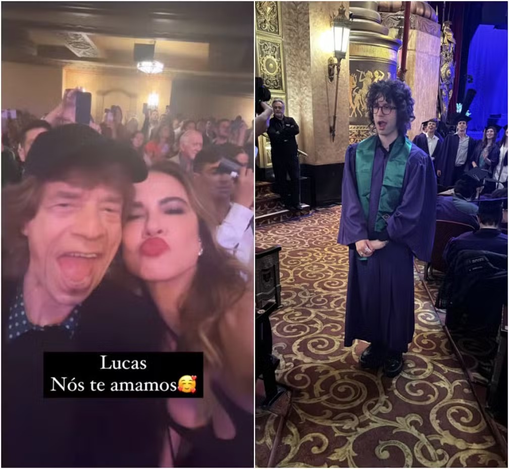 Luciana Gimenez e Mick Jagger surgem juntos em foto na formatura do filho
