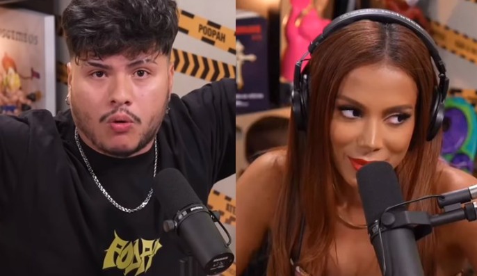 Mitico, do Podpah, se irritou ao ser chamado de 'fútil' por Anitta