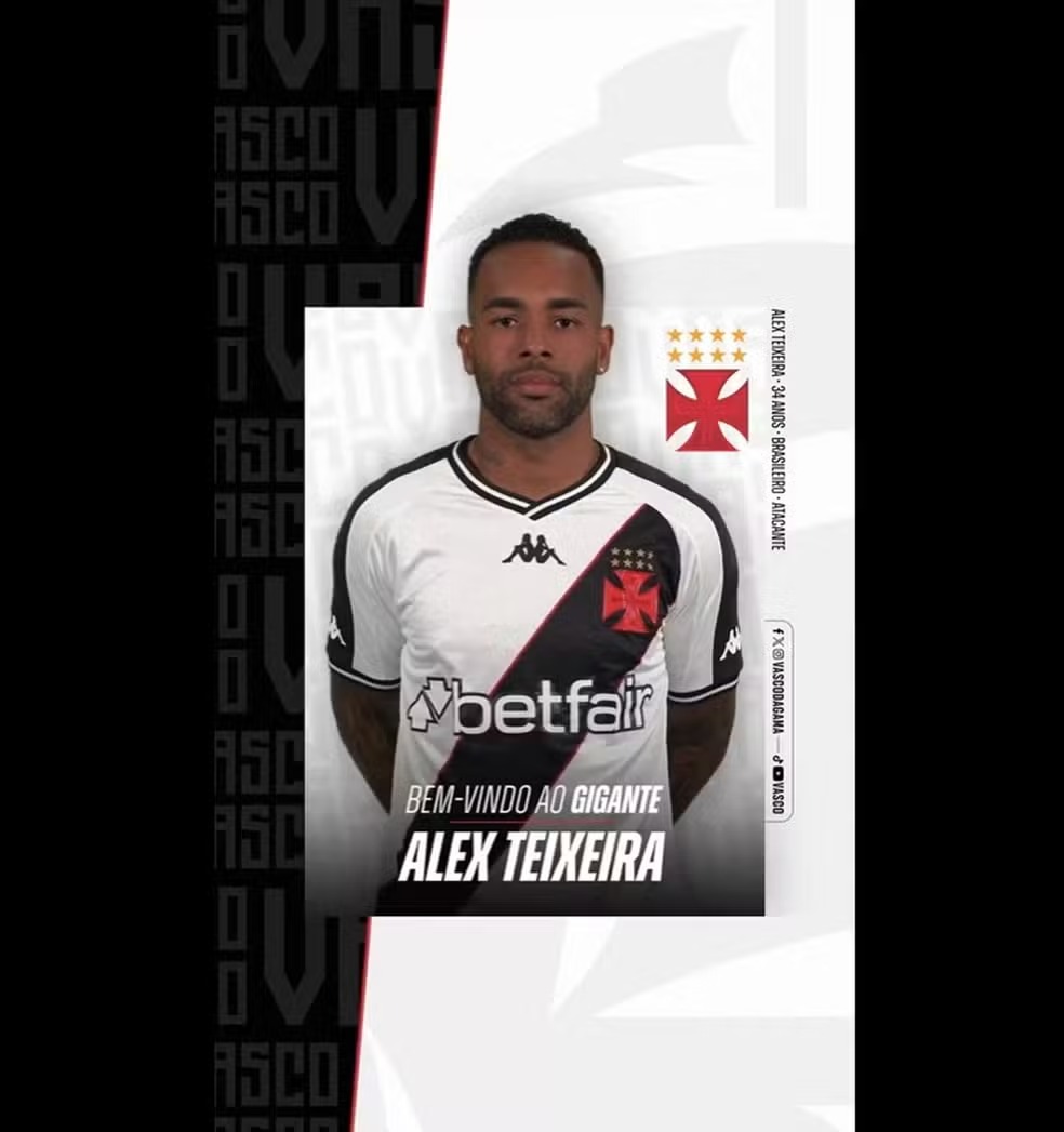Vasco anuncia retorno de Alex Teixeira