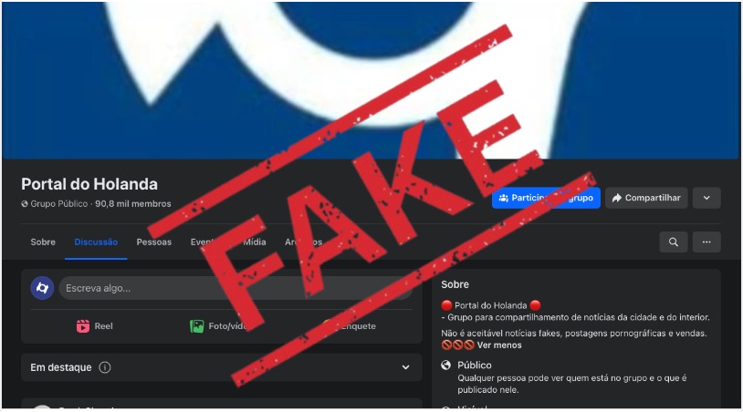 Falsa página no Facebook usa logo do Portal do Holanda e induz leitores ao erro