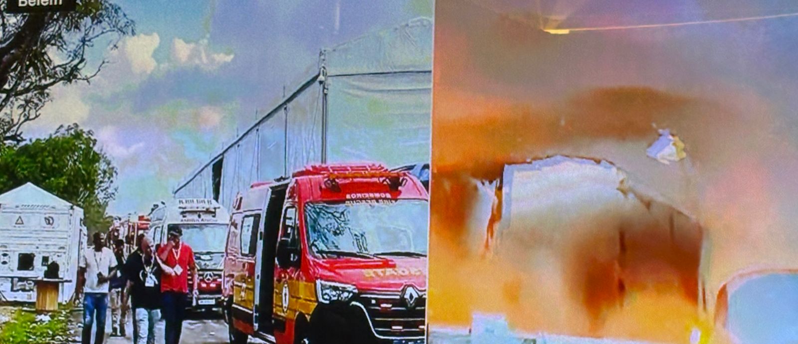 Ambulâncias são acionadas para incêndio na COP30