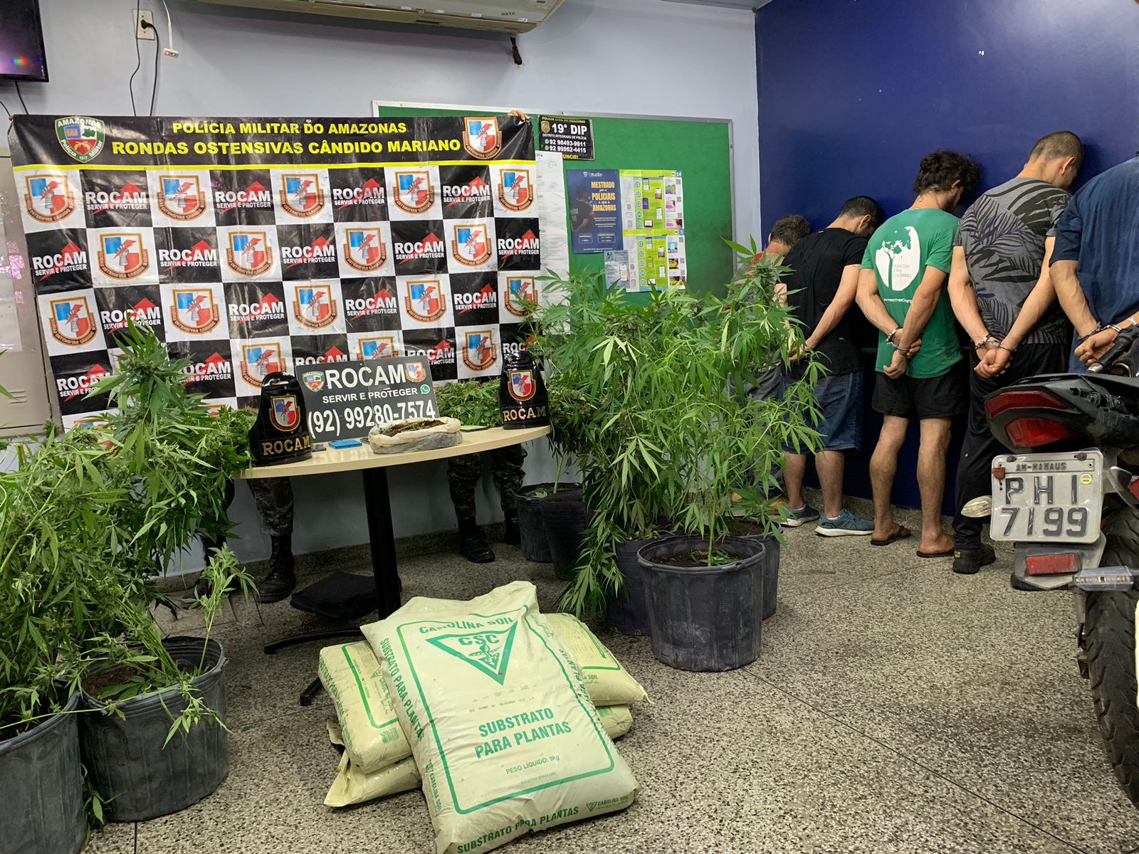 Polícia prende grupo e apreende plantação de maconha em chácara no Tarumã