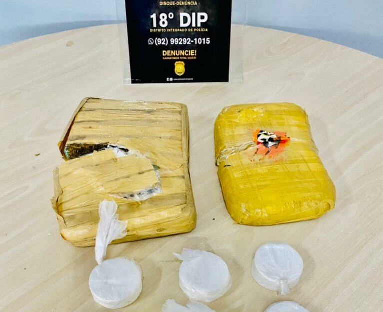 Homem é preso com 2,5 kg de drogas após denúncia anônima em Manaus