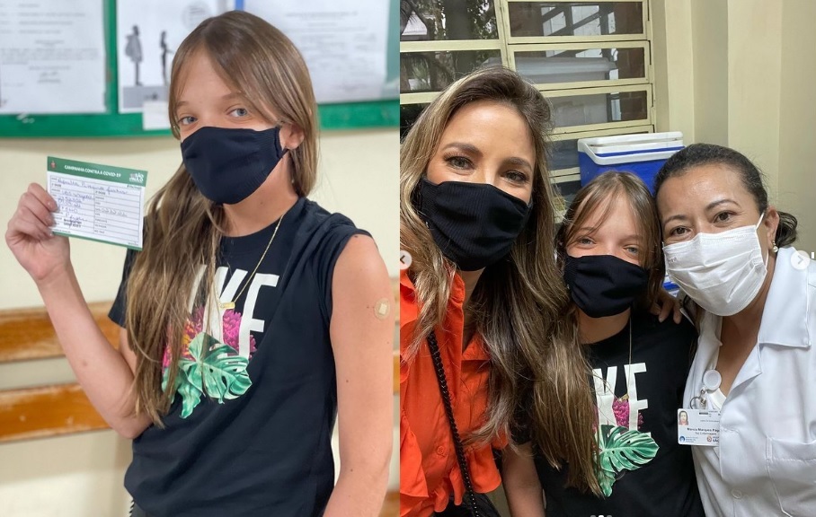 Filha de Ticiane Pinheiro, Rafa Justus toma vacina contra Covid-19 aos 12 anos