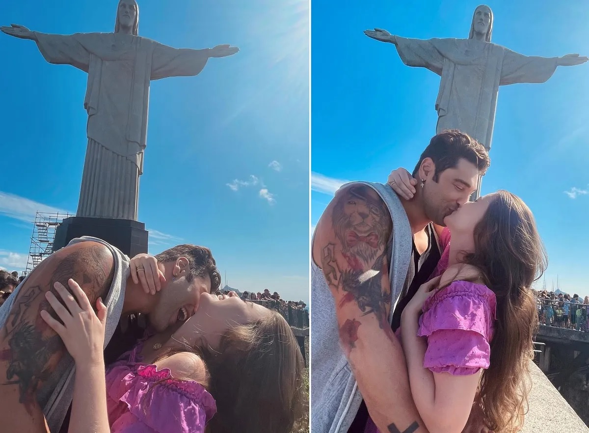 Rayanne Moras e Victor Pecoraro surgem aos beijos e trocam declarações apaixonadas: ‘minha vida’