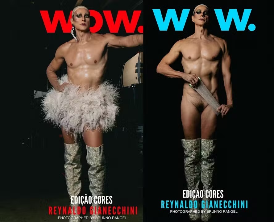 Reynaldo Gianecchini posa nu para revista em homenagem ao universo Drag