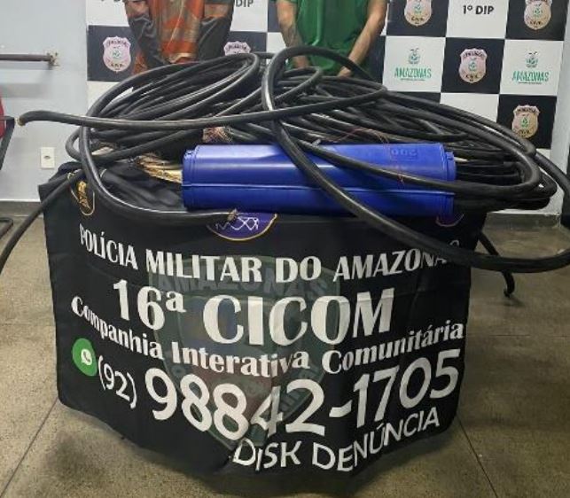 Falsos funcionários de empresa de telefonia são flagrados furtando fiação no Aleixo