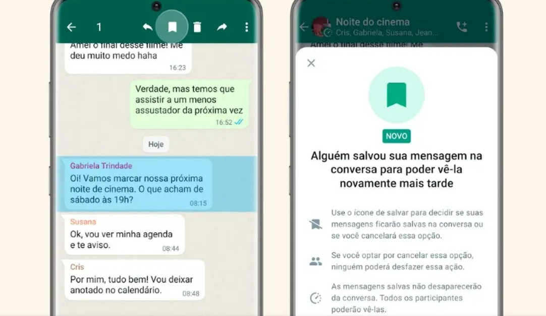 WhatsApp passa a permitir salvar mensagem temporária para sempre