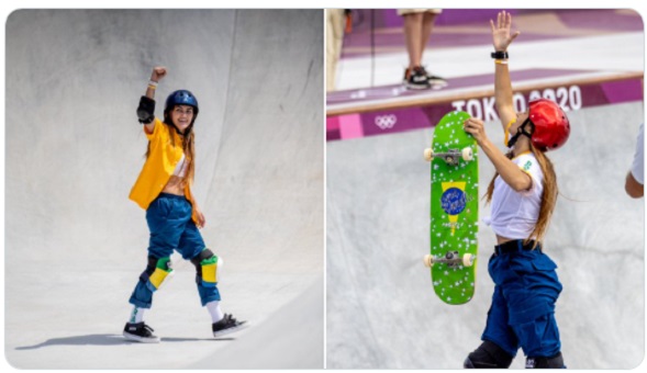 Dora e Yndiara estão na final na estreia do Skate Park em Tóquio
