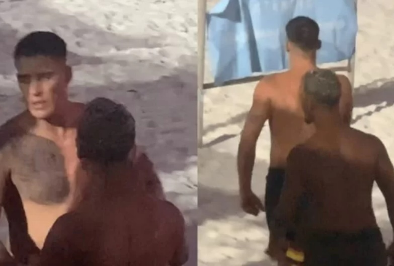Ex-Fazenda, Tiago Ramos se envolve em briga e leva socos de vendedores em praia; vídeo