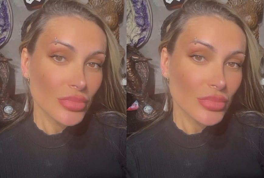 Andressa Urach coloca piercing genital após língua de cobra: 'doeu'