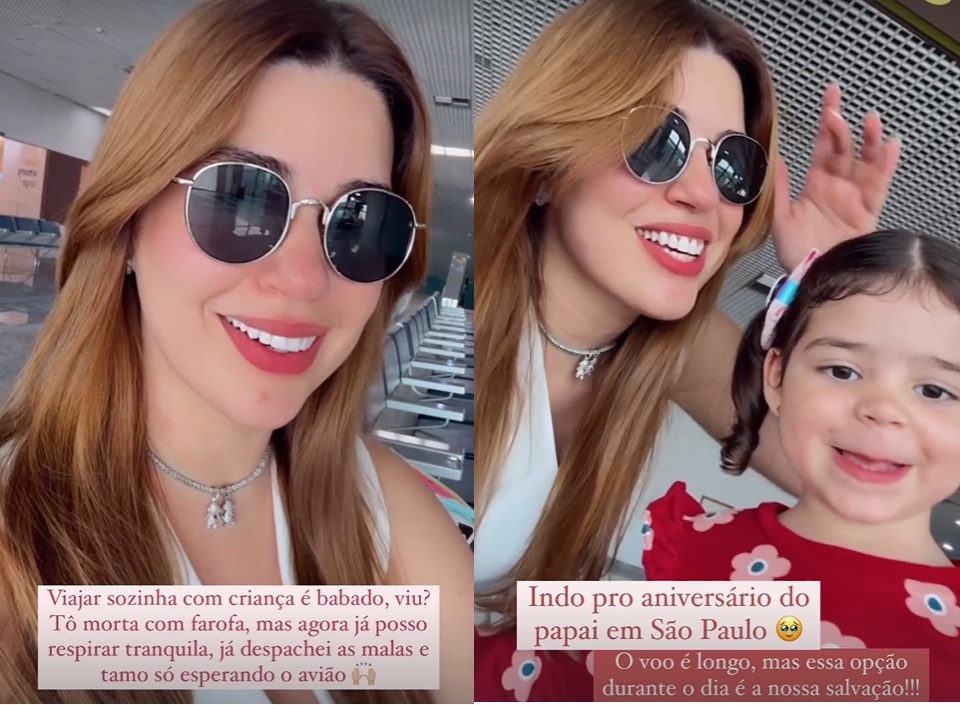 Após separação, Vivian Amorim leva filha de Manaus a São Paulo para ver o pai