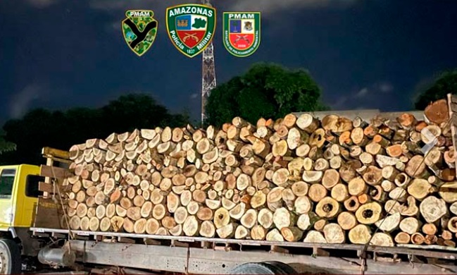 Polícia apreende 31 metros de madeira ilegal na AM-070