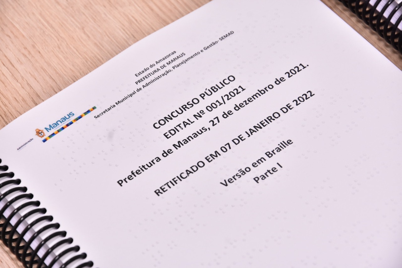 Edital do concurso da Semsa em braille é disponibilizado em Manaus