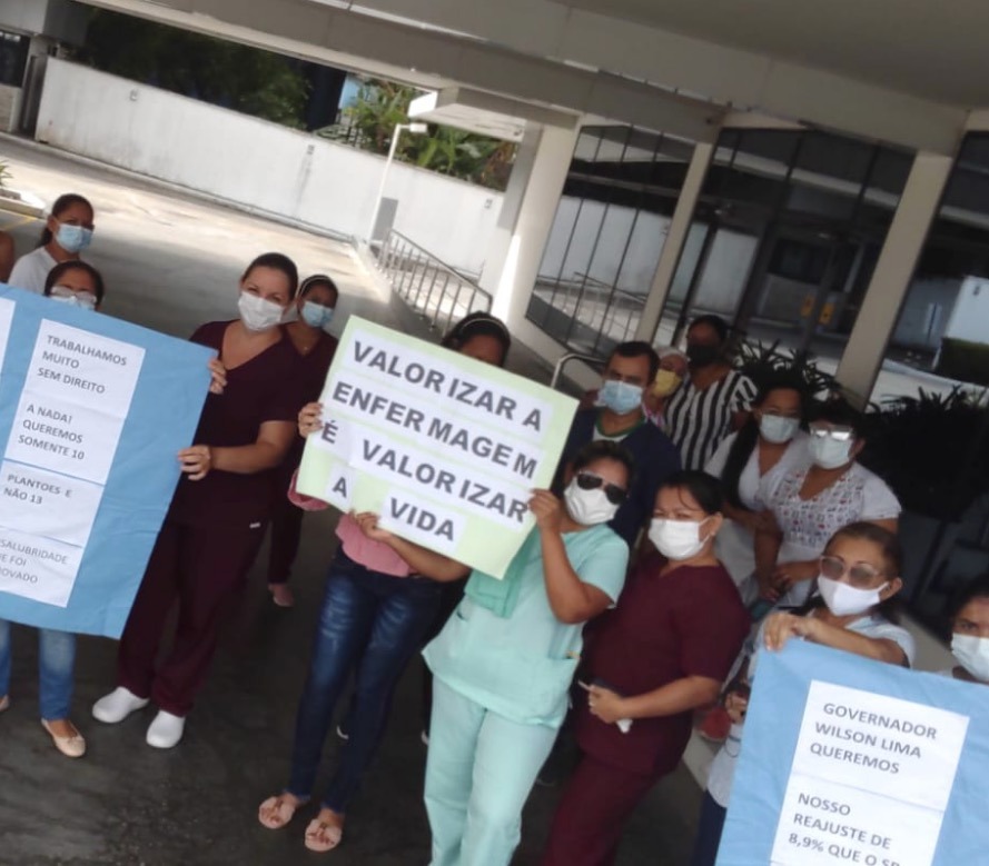 Técnicos de enfermagem reivindicam melhorias salariais em Manaus