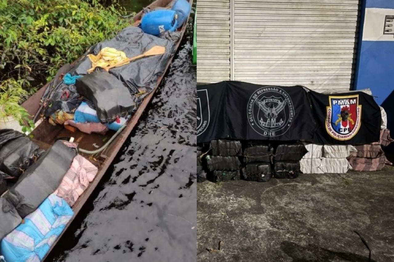 Drogas encontradas em barcos no Amazonas estão avaliadas em R$ 30 milhões