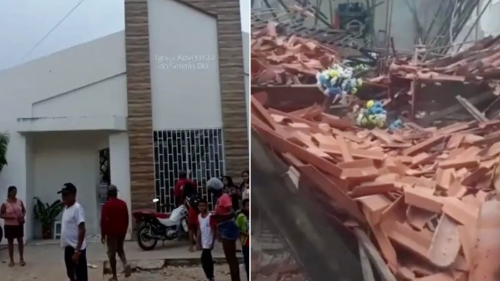 Bebê de 3 meses morre após teto de igreja desabar