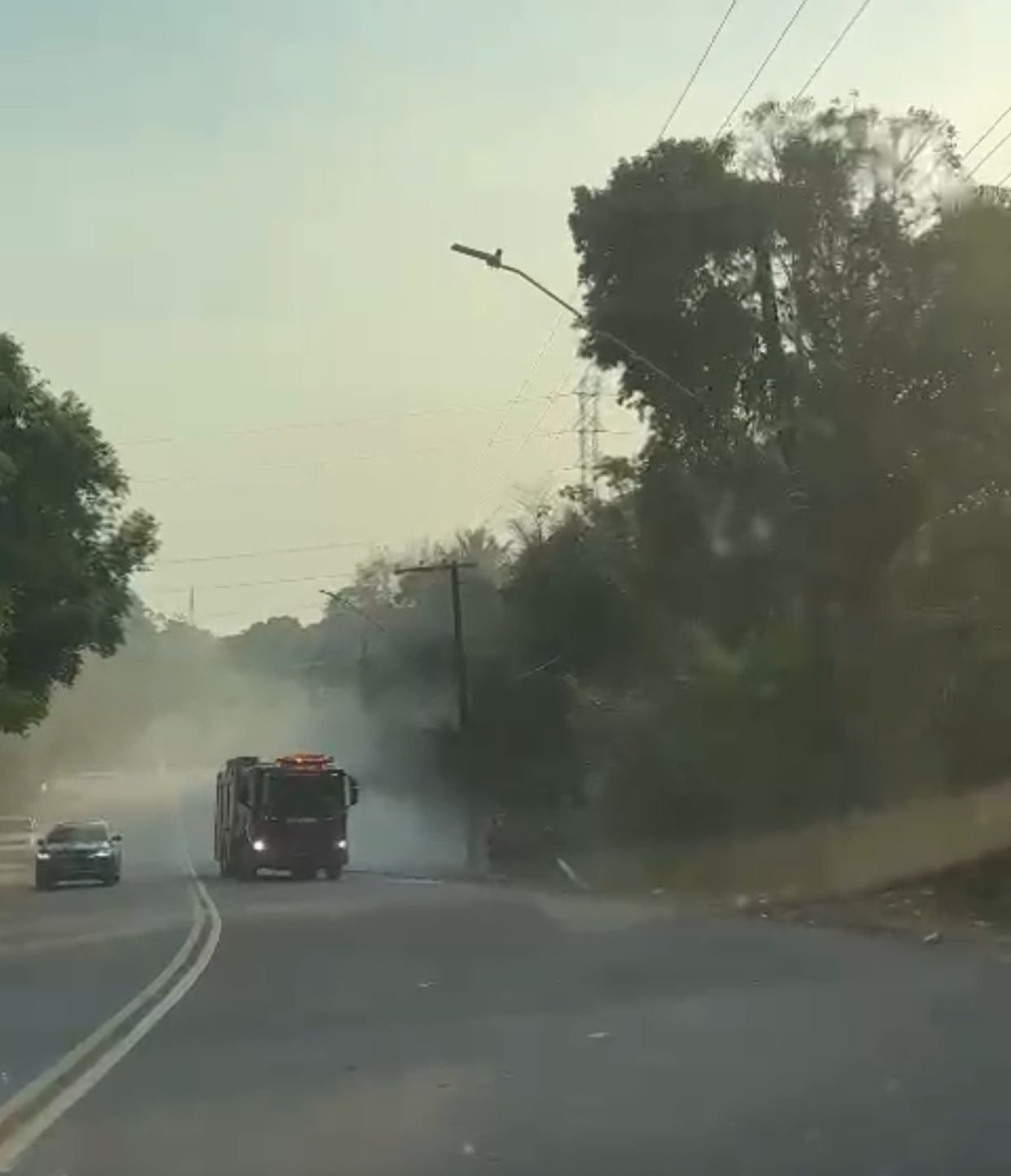 Fogo atinge área de vegetação em Manaus 