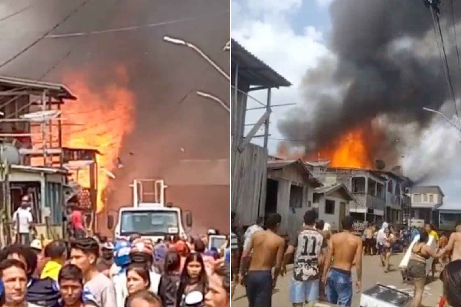 Vídeo mostra moradores em desespero para salvar móveis durante incêndio em Coari