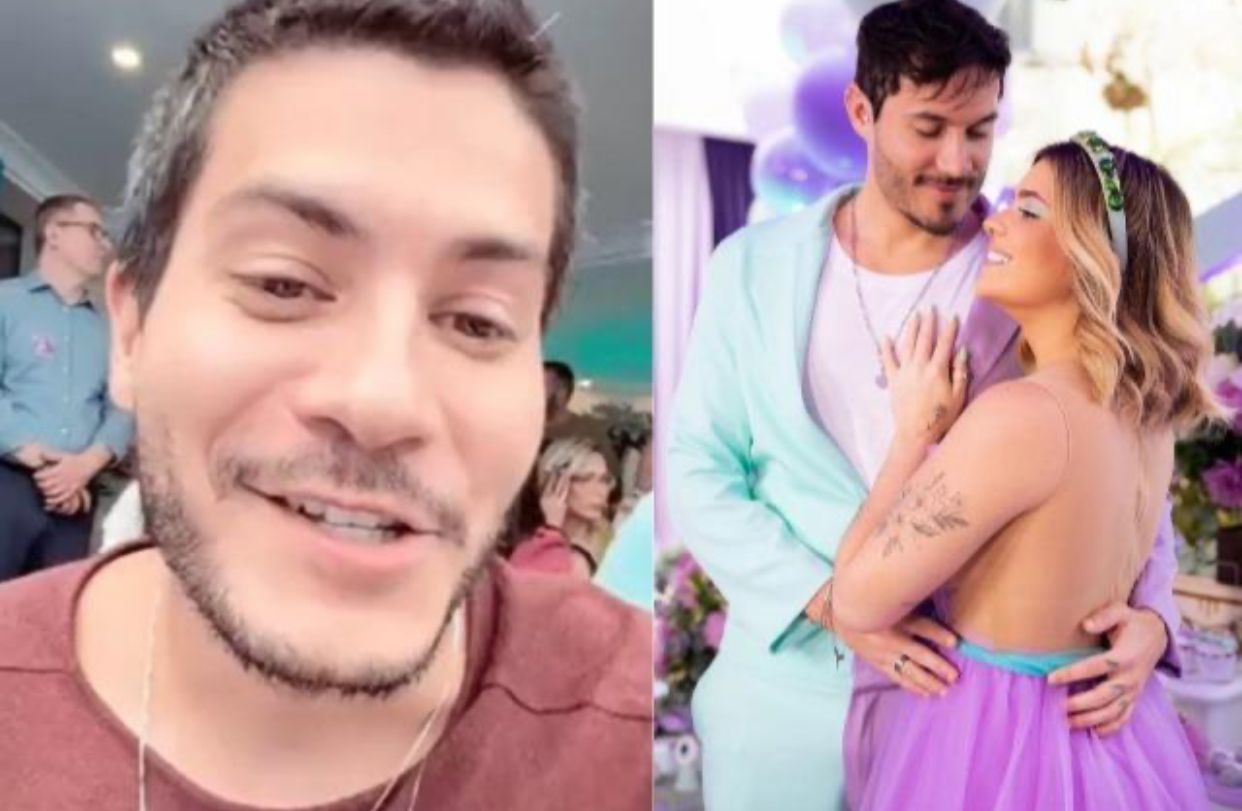 Arthur Aguiar revelou a seguidores sexo do bebê de Viih Tube e Eliezer horas antes da surpresa
