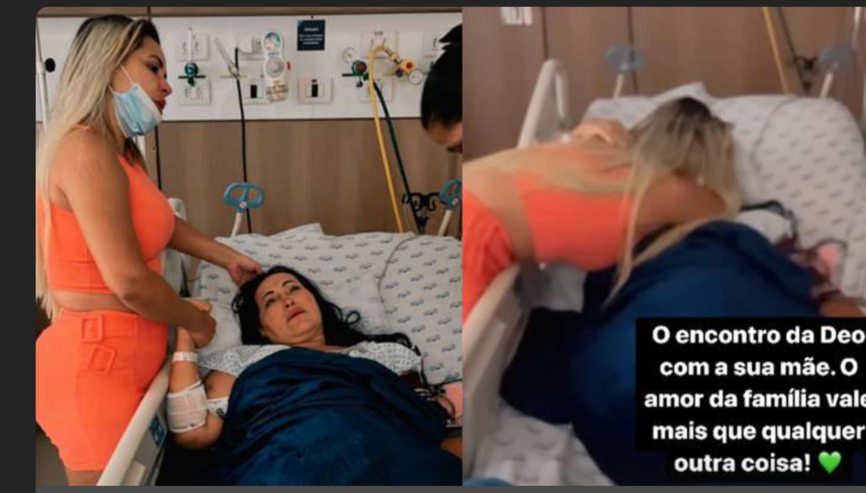 Chorando, Deolane encontra mãe na UTI após desistir de A Fazenda