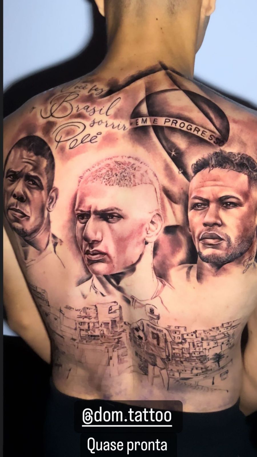 Veja como ficou a tatuagem de Richarlison em homenagem a Neymar, Ronaldo e Pelé