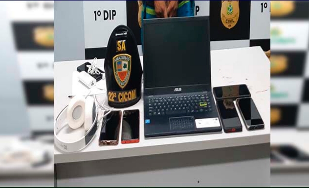 Homem escala telhado e rouba celulares e computador de clínica em Manaus