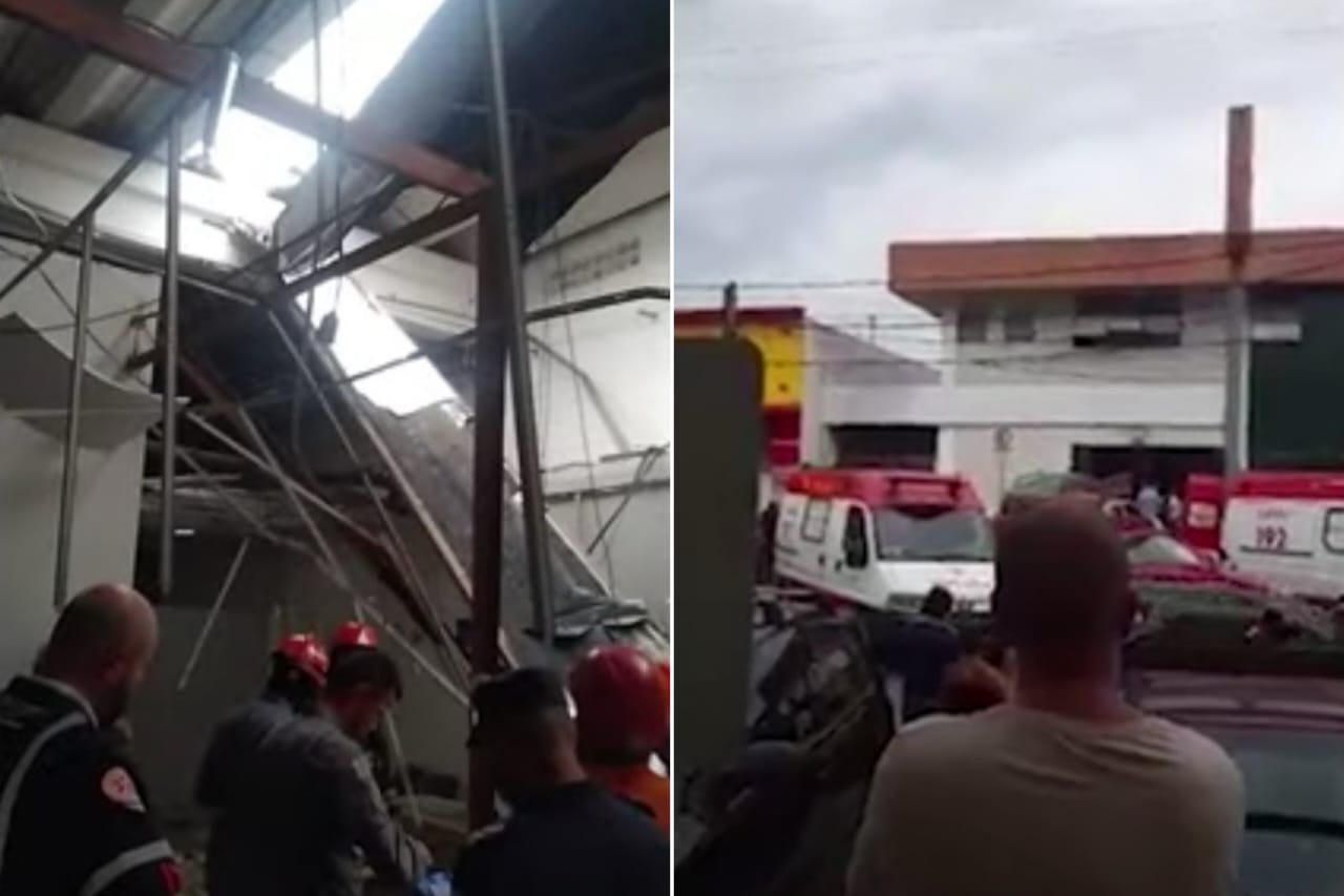 Mulher tem perna amputada e criança sofre fratura após teto de hospital desabar