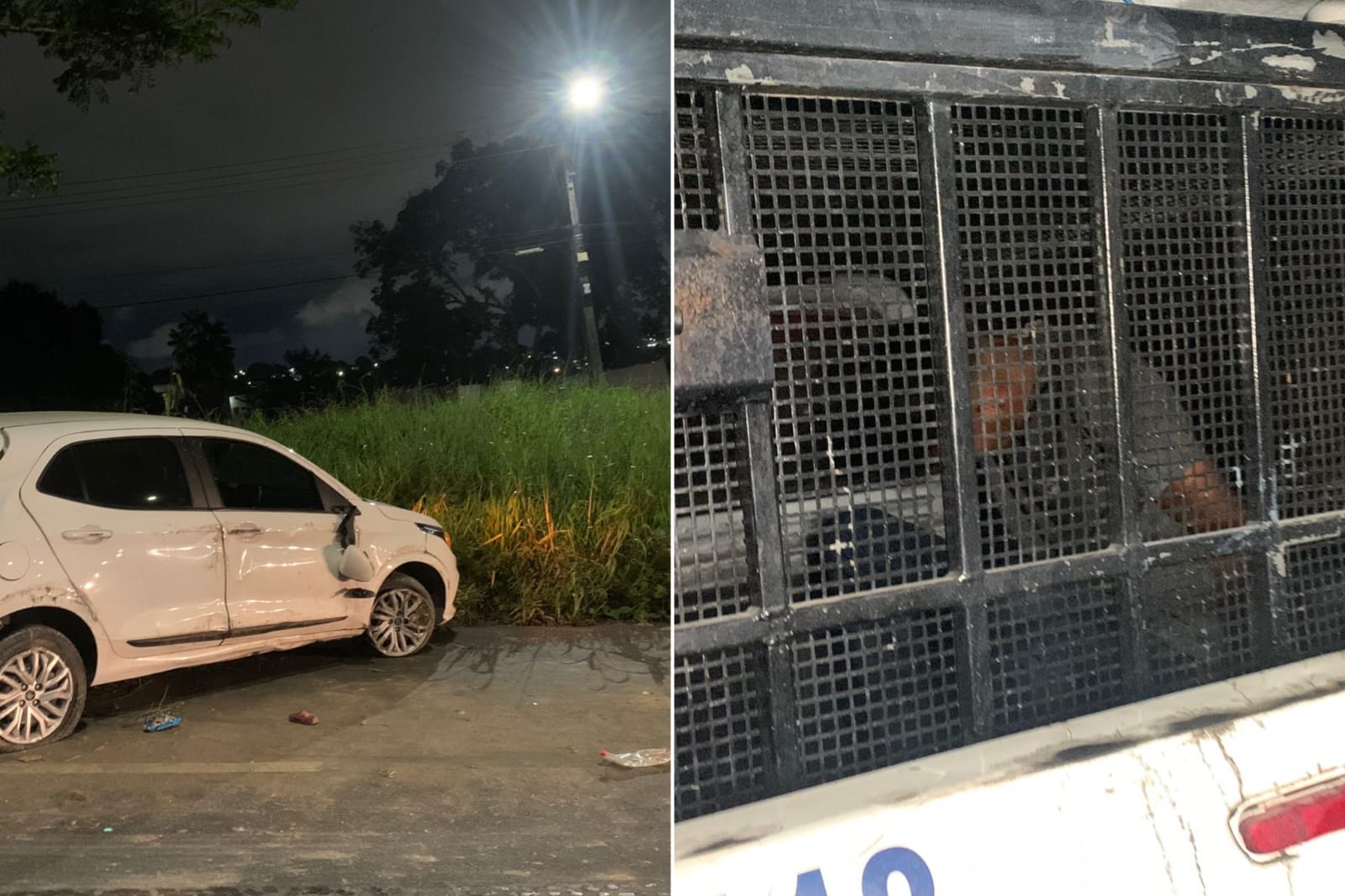 Dupla armada rouba carro para fazer assaltos e acaba presa após capotar veículo em Manaus 