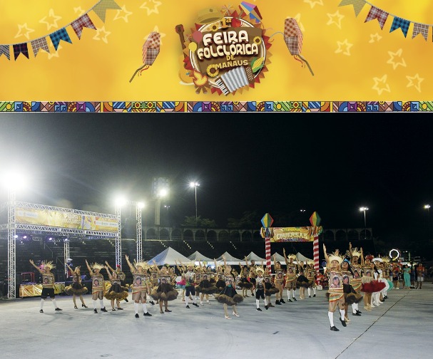 Feira Folclórica segue até dia 28 com gastronomia e programação para toda a família