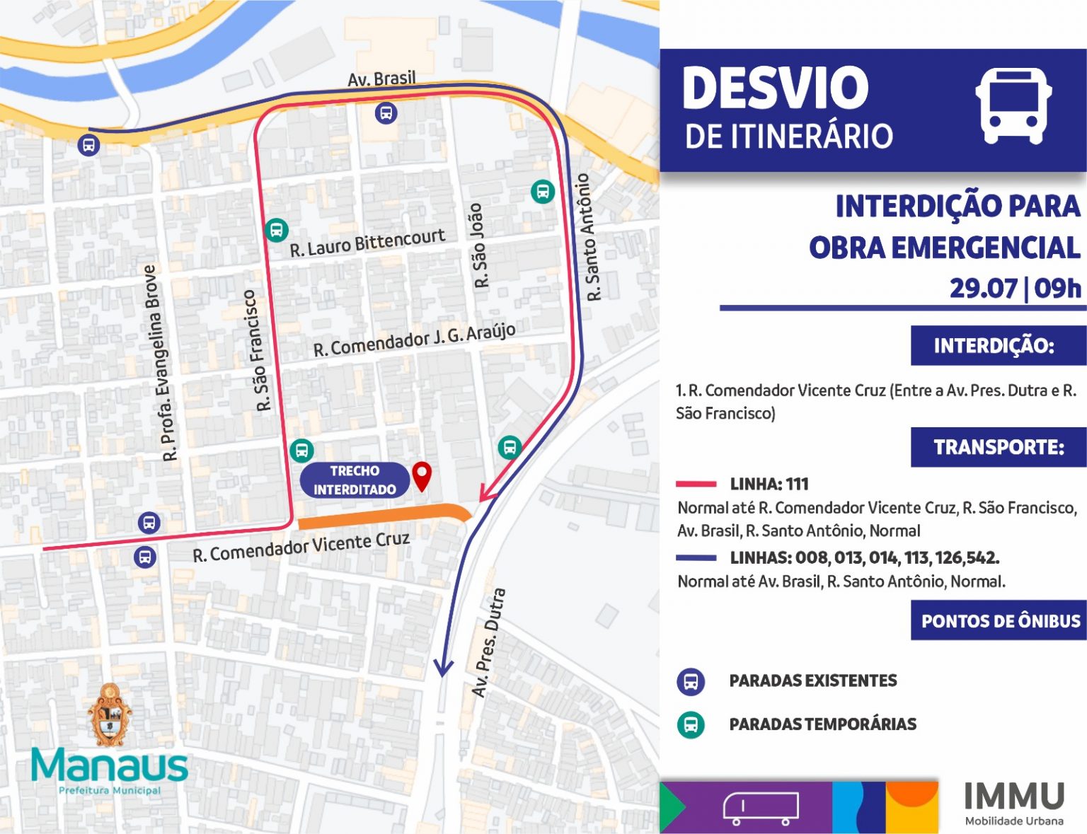 Rua é interditada e altera trânsito no bairro Santo Antônio a partir de hoje